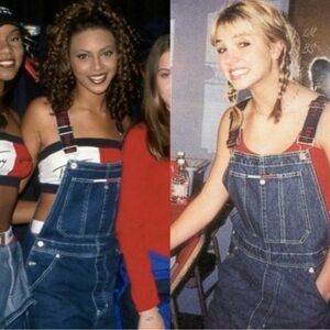 Vintage 90s Tommy Hilfiger flared denim overalls